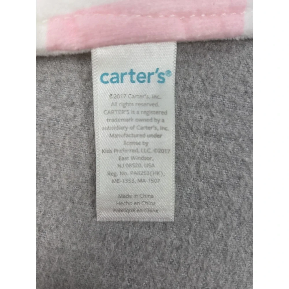 Carters Just One You Pink Stripe Lovey Elephant Plush Baby Security Blanket